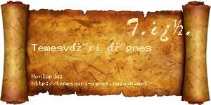 Temesvári Ágnes névjegykártya